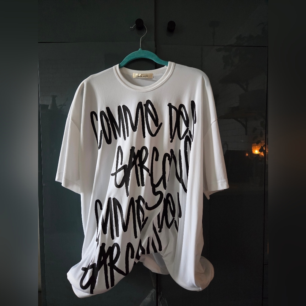 Comme des Garcons Black and White Graphic Short Sleeve Tee